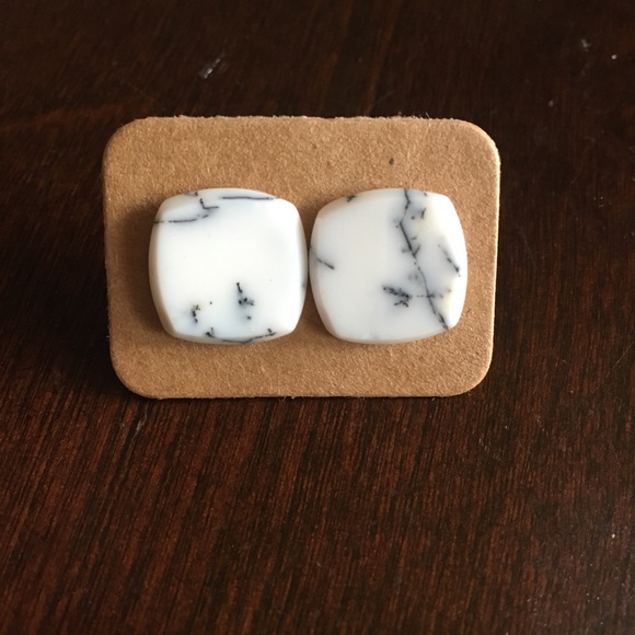 Dendritic agate earrings - Picture 1 of 1